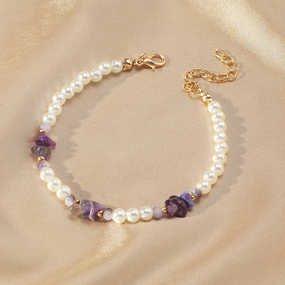 Special-Shaped Stone Pearl Bracelet Girls' Girlfriends Bracelet European and American Style Elegant Girls Bracelet