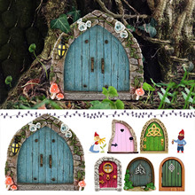 仙女精灵门摆件童话庭院微缩场景装饰木制仿真玩具花园木质工艺品
