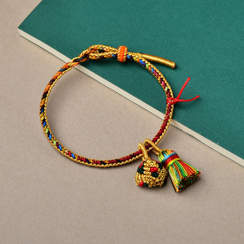 2023 New Hand-Woven Dragon Boat Festival Colorful Rope Bracelet Baby Girl Children Colorful Small Zongzi Carrying Strap