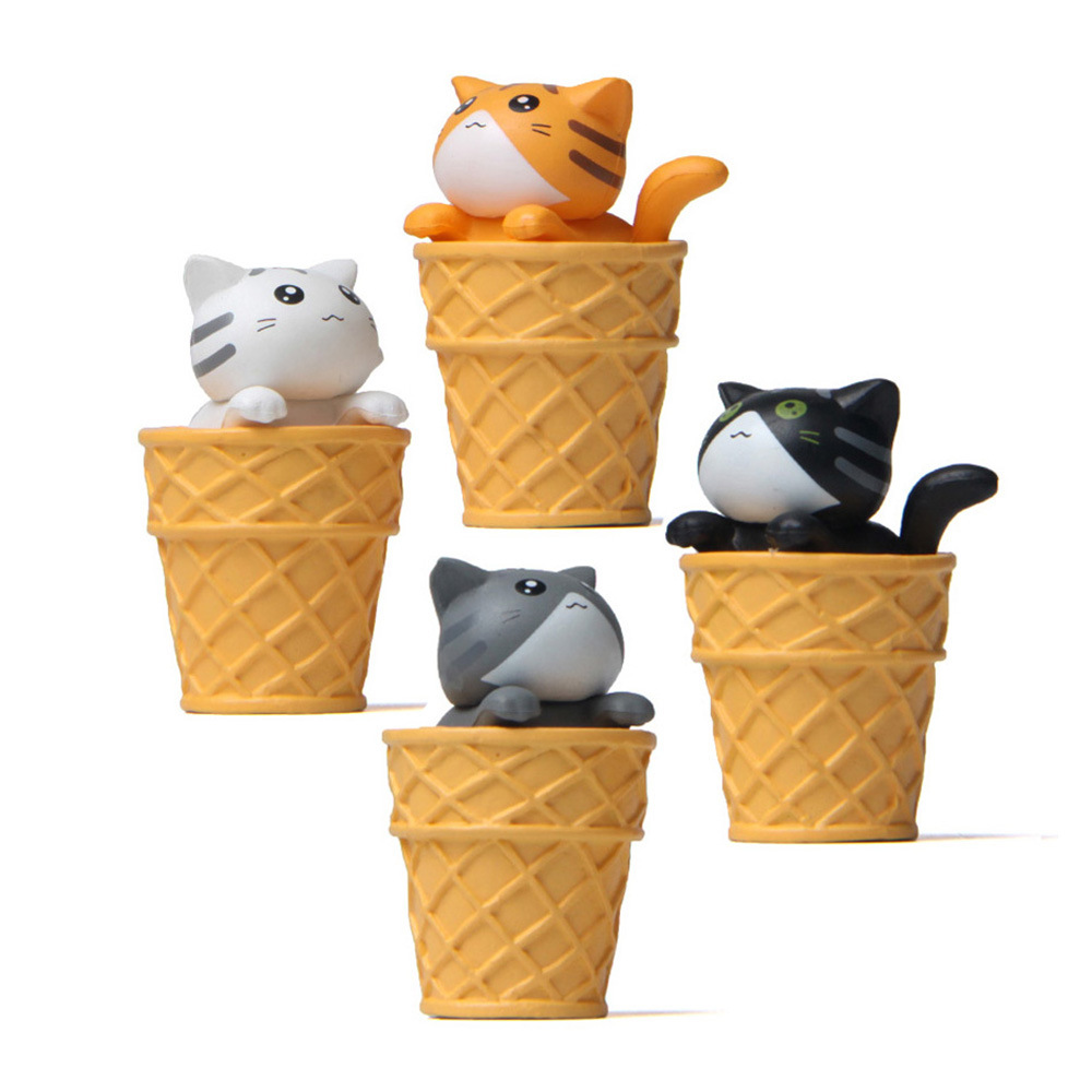 Food Series 4 Ice Cream Cat Kitten Micro Landscape Gardening Landscaping Doll Creative Desktop Decoration Doll