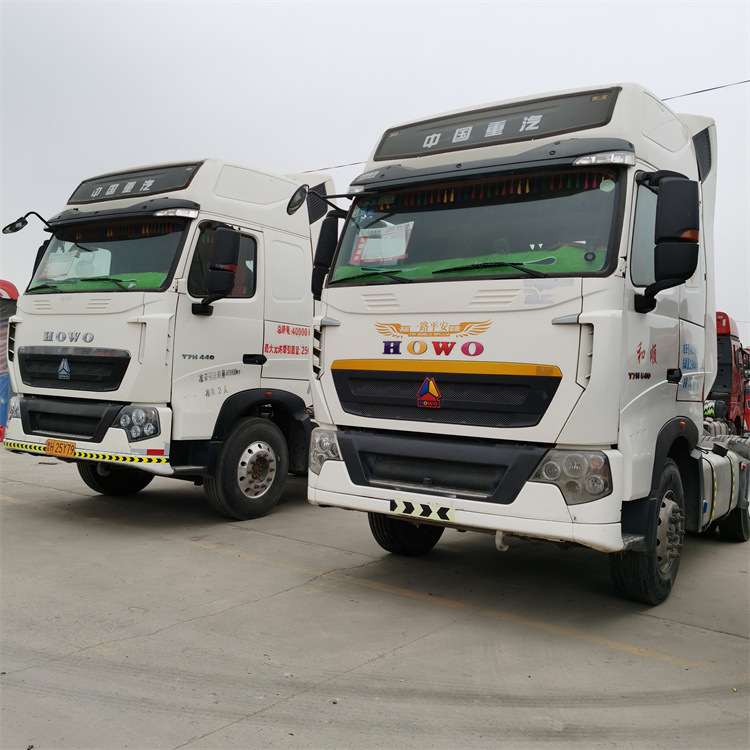 出售二手半挂牵引车头 豪沃440马力牵引拖车砂石料运输半挂牵引车