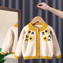 Baby Kids Top Girls Sweater Autumn Winter Embroidery Cardiga