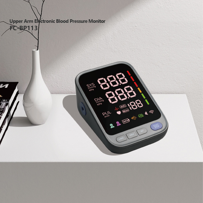 Smart Electronic Sphygmomanometer Led Screen Upper Arm Blood Pressure Meter Full-Automatic English High-End Sphygmomanometer Cross-Border Export