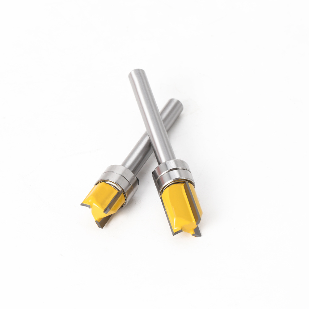 6柄木工修边刀修边机刀头带轴承直刀仿型修边刀木工铣刀锣机开槽