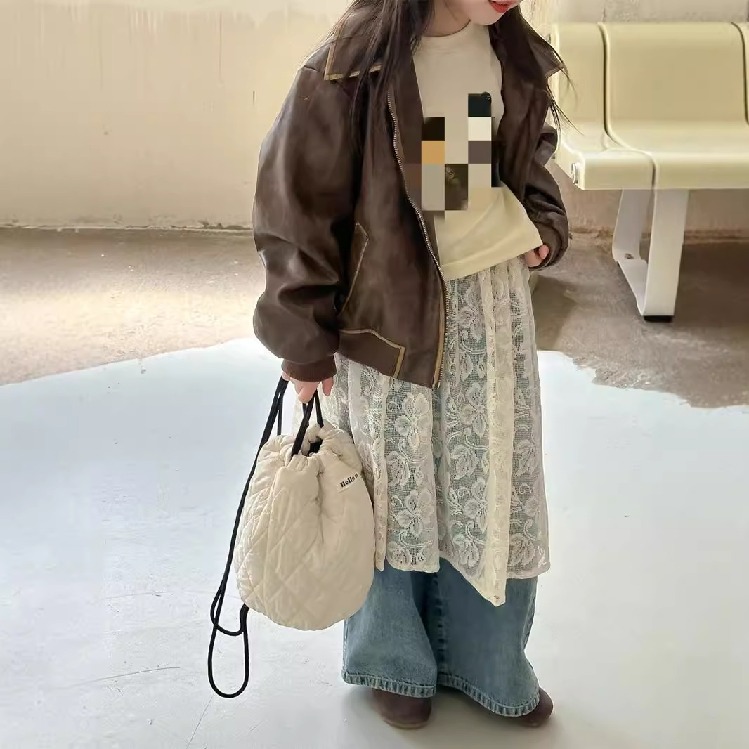 童半身裙秋款韩版女童叠穿纱裙儿童搭配半身裙素色网纱裙织里童装