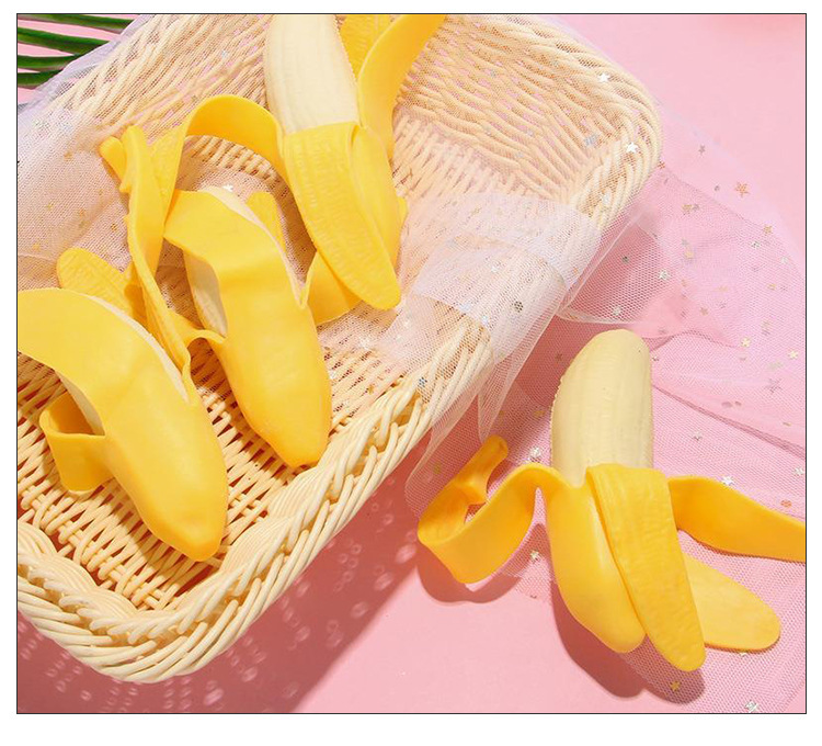 仿真水果模型 假香蕉捏捏乐玩具 拍照道具tpr装饰摆件 摆设装教具