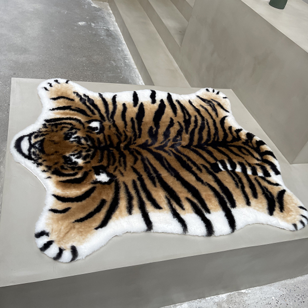 Artificial Wool Animal Pattern Carpet Tiger Carpet Simulation Goda Takeshi Floor Mat Amazon Children's Floor Mat Children's Carpet