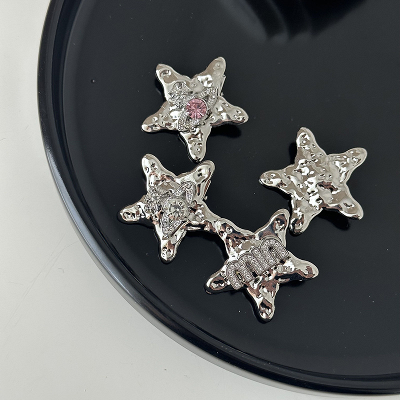 Personalized Five-Pointed Star Total Alloy Hairpin Bang Clip Rhinestone Min Small Hairpin Forehead Cropped Hair Clip Barrettes Duckbill Clip