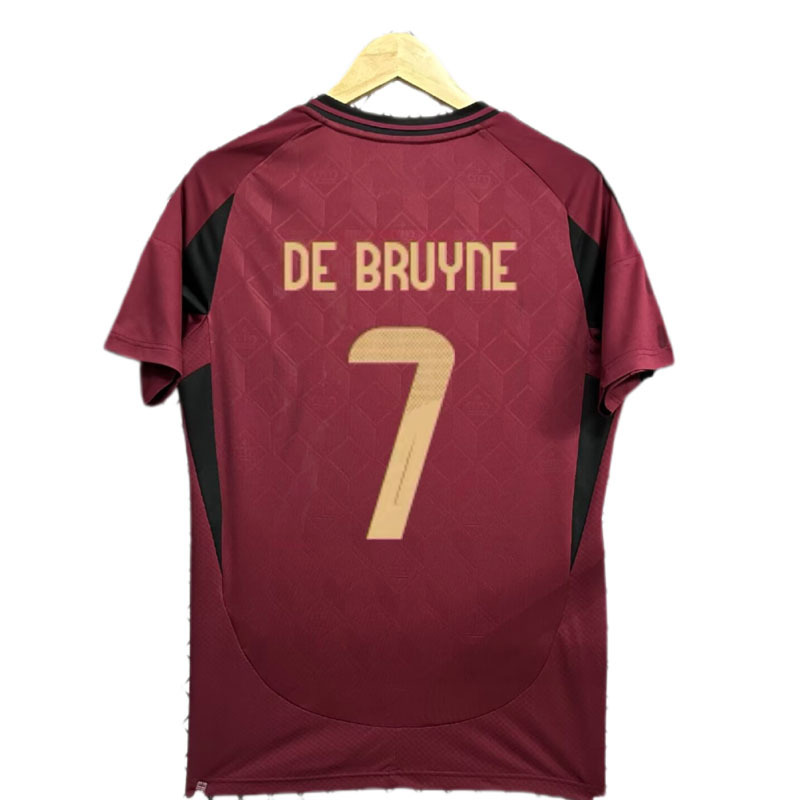 2024欧洲杯比利时球衣主场球迷版7号德布劳内大人儿童客场足球服