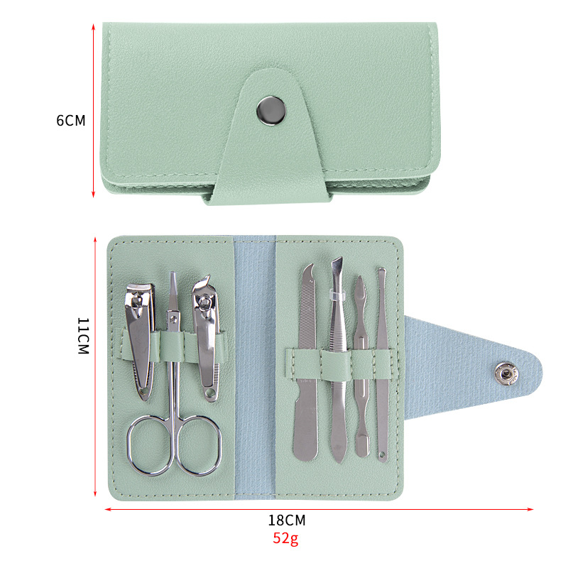 7-Piece Folding Bag Manicure and Pedicure Manicure Nail Clippers Nail Scissors Nail Clippers Beauty Tools Set Customizable Logo