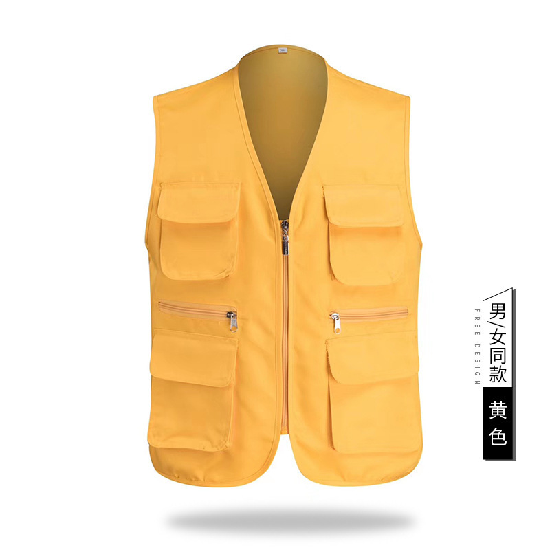 New Three-Dimensional Multi-Pocket Vest Printed Logo Outdoor Activity Advertising Volunteer Vest