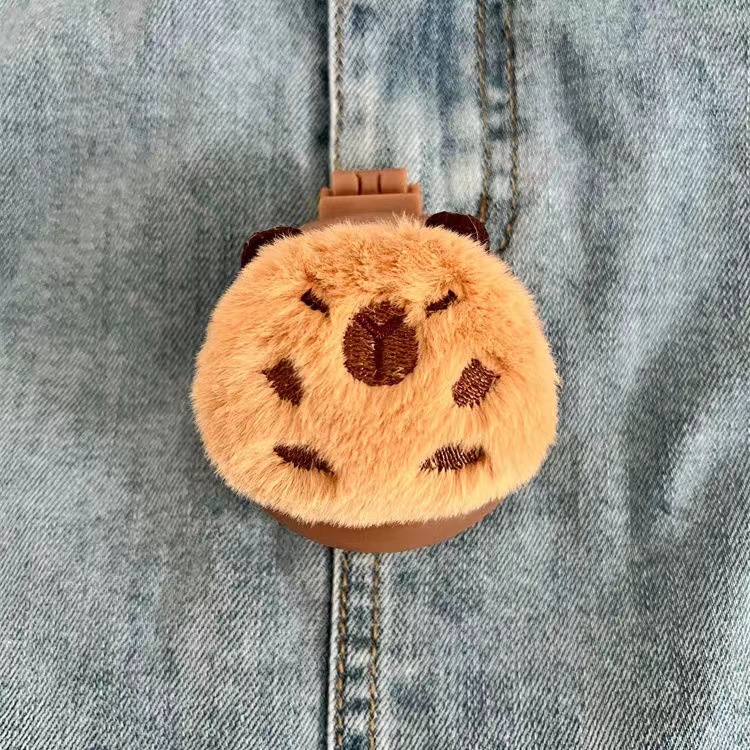 cute cartoon teenage girl heart khaki folding comb portable with mirror two-in-one airbag comb air cushion comb