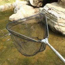 抄网折叠不锈钢实心头伸缩杆杆捞鱼网兜抄网套装钓鱼