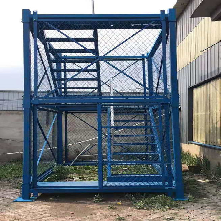 爬梯安全梯笼 基坑防护直爬梯 箱体组合式梯笼 高铁隧道高空爬梯