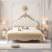 美式轻奢实木床奶油风1.5米公主床1.8m双人床现代简约主卧婚床