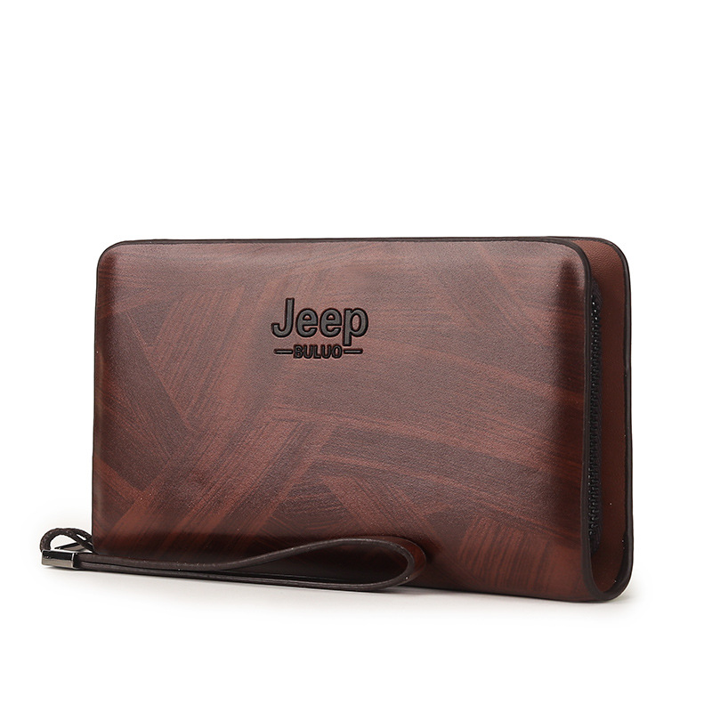 New Men's Clutch Mobile Phone Bag Korean Casual Large-Capacity Wallet Card Bag PU Leather Waterproof Fashion Men's Bag