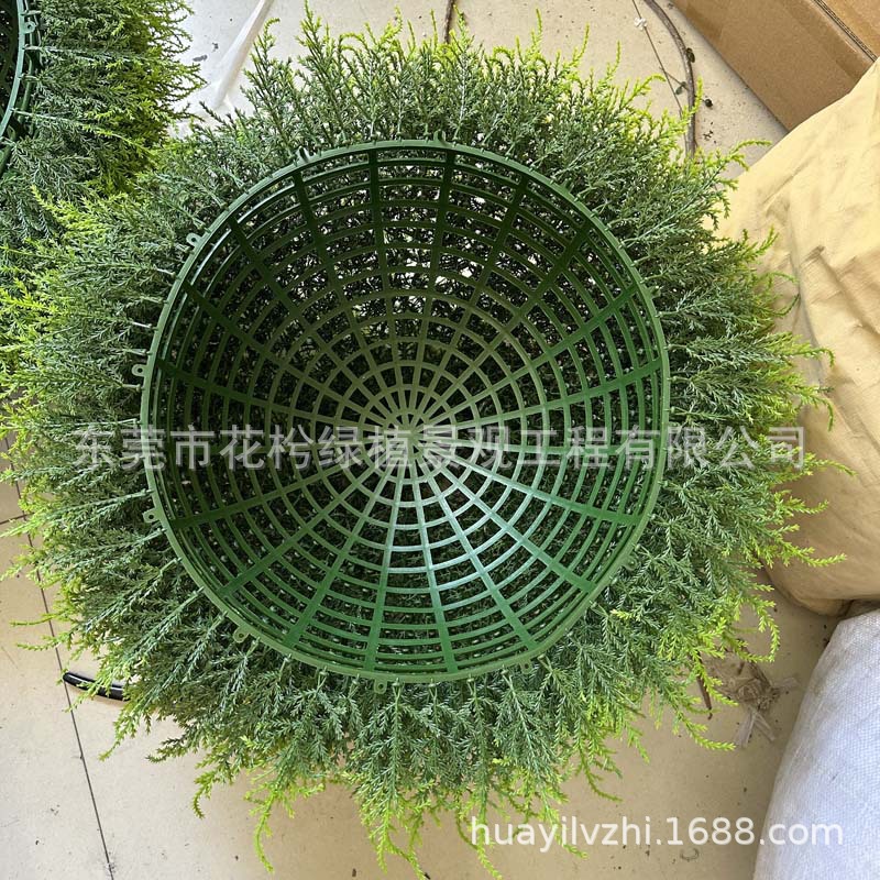 仿真灌木球塑胶网井盖柏树球黄杨球米兰球室内外装饰塑胶网柏树球