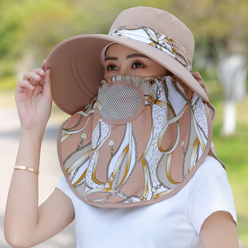 Spring and Summer New Sun Protection Hat Outdoor Sun Hat for Women Big Brim Face-Covering Tea Picking Hat