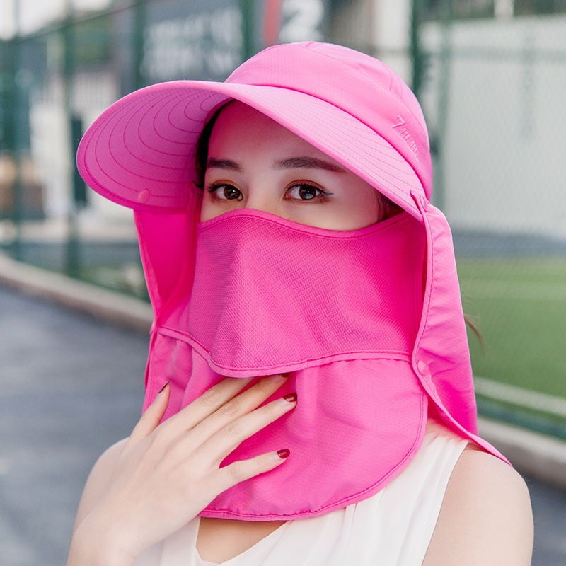 Summer Face Cover Sun-Proof Black Hat Tea Picking Hat Female Cycling Work Sun Hat Wide Brim Fashion Sun Hat Can Be Sent on Behalf