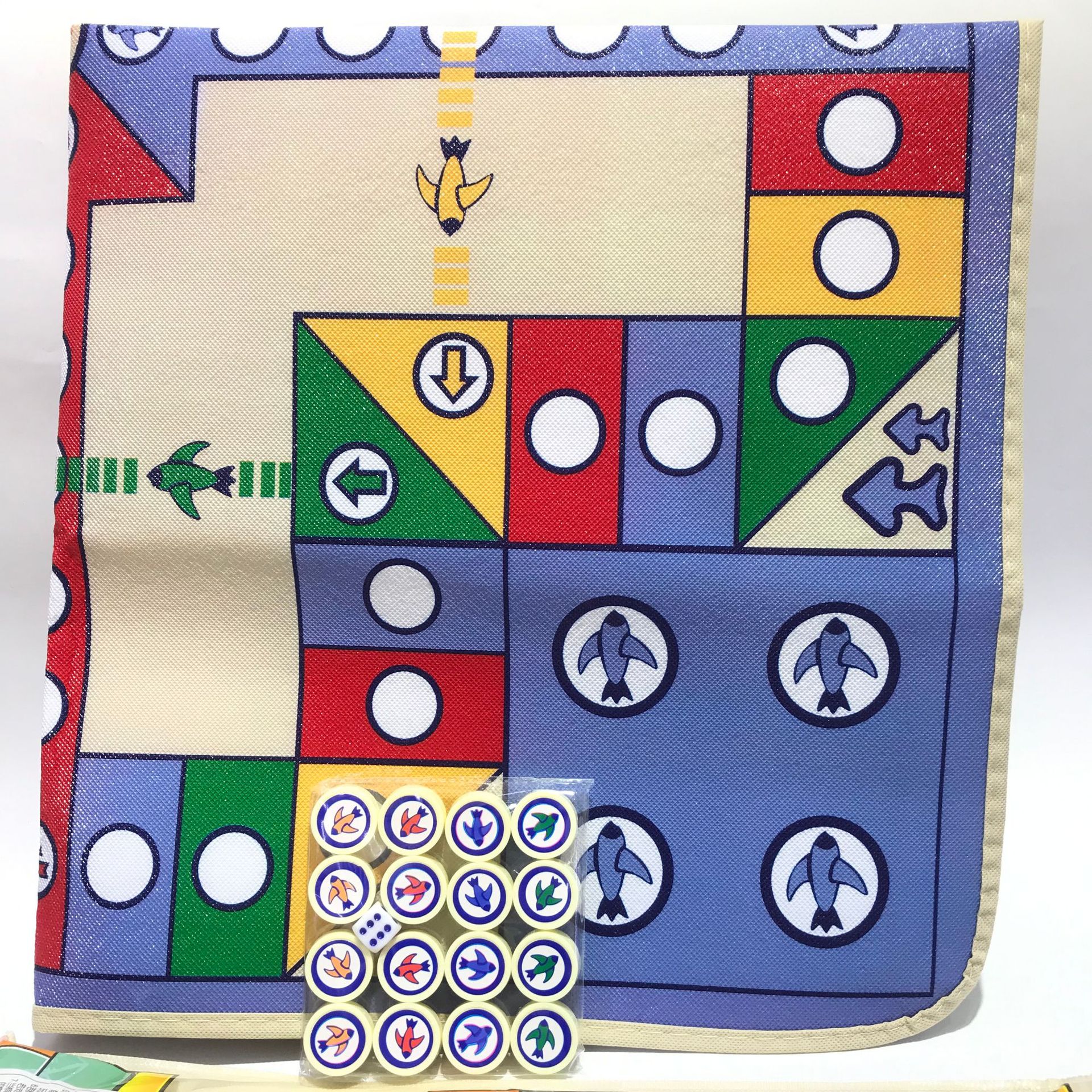 飞行棋游戏垫创意户外便携带单面飞行棋亲子互动早教塑料棋子奖品