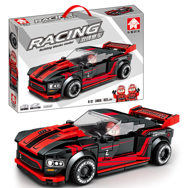 Compatible with Lego Building Blocks Racing Car Children's Educational Assembly Small Particle Boy's Car Primary School Student Toy Wholesale