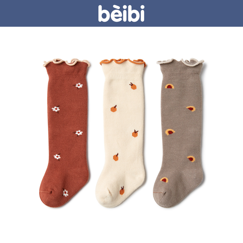 Baby & Kids Long Socks, Girl Socks, 3 Pack/Box - Cute Patterns