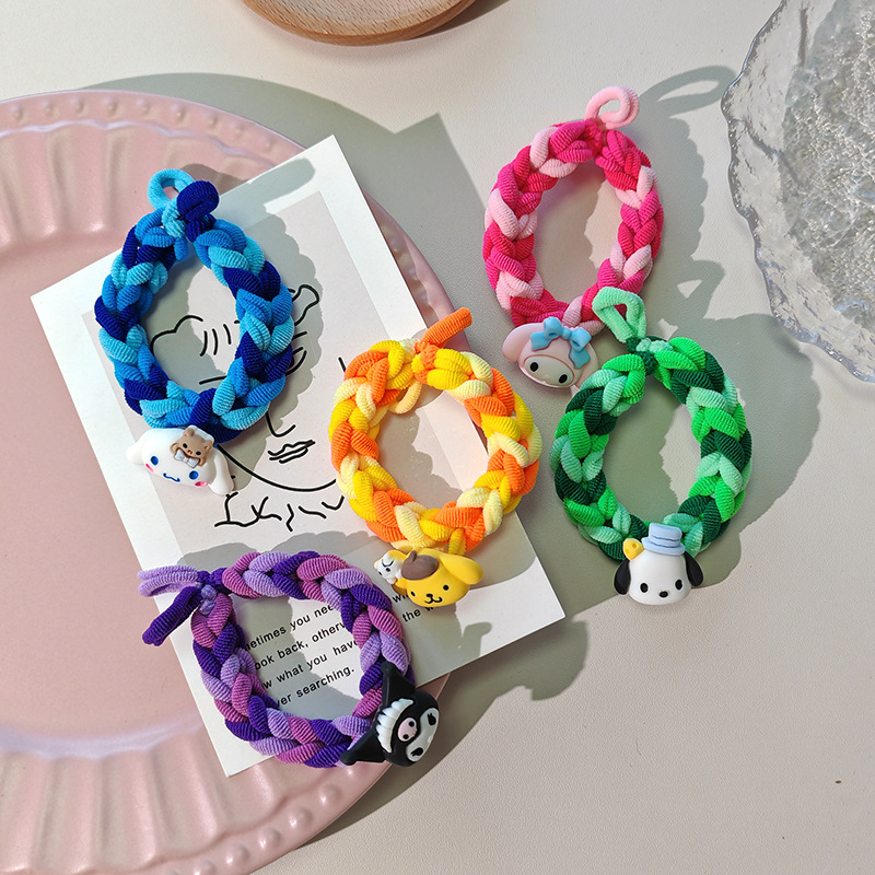 diy彩色编织头绳发圈扎头发手链两用情侣皮筋ins高颜值头饰发绳女