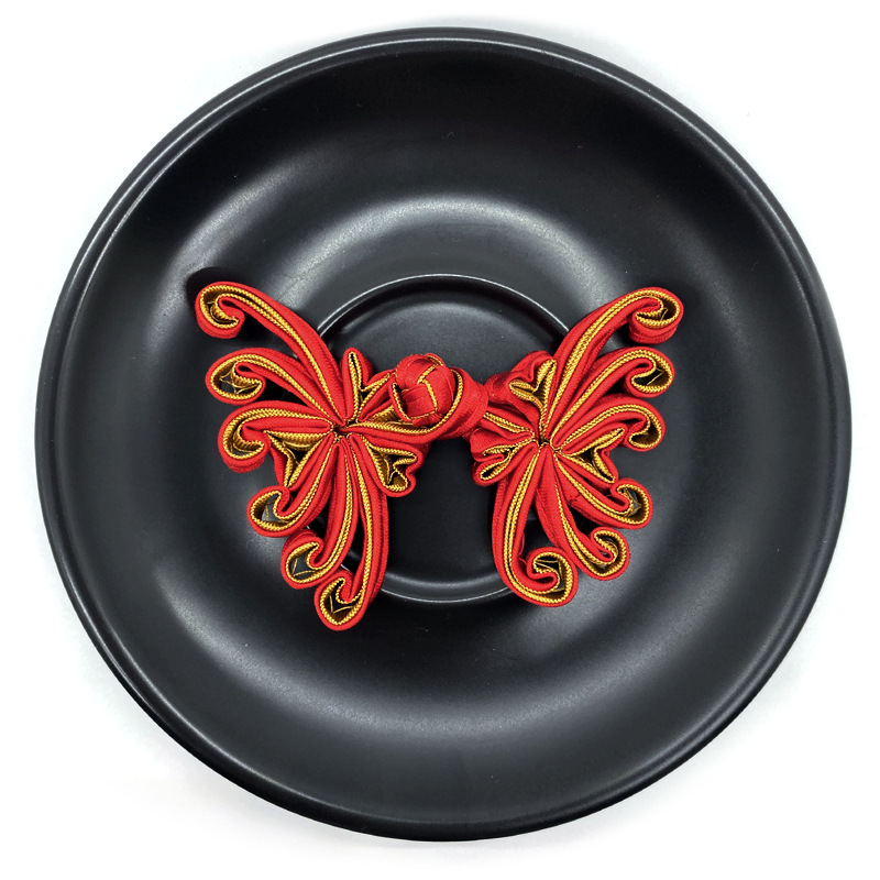 【批发】苏斯定型加铜丝046e侧菊花扣披肩领口旗袍大衣彩色盘扣