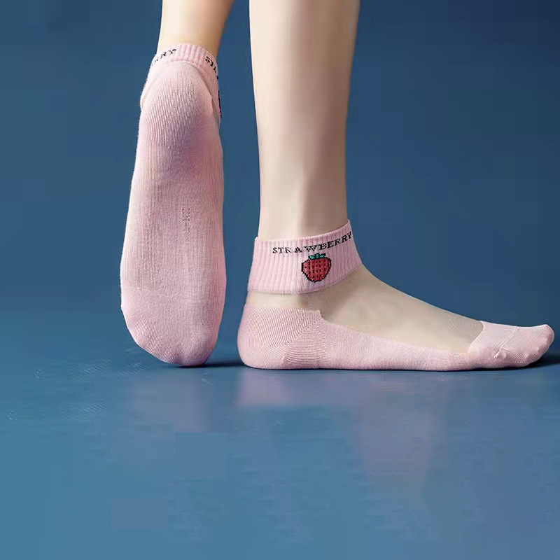 2023 Summer Thin Fashion Glass Stockings Anti-Snagging Kanekalon Socks Internet Hot Fruit Socks Women's Socks