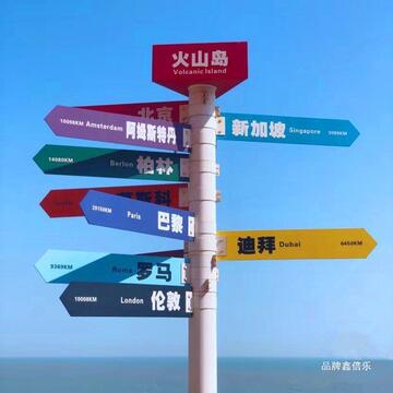 网红打卡导向牌景区指示牌立式指引牌路标牌分流指路牌户外标识牌