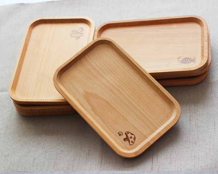 Japanese-Style Pastry Bread Tray Stove Tea Wooden Plate Dessert Plate Western Baking Sushi Kitchen Supplies Dinner Plate