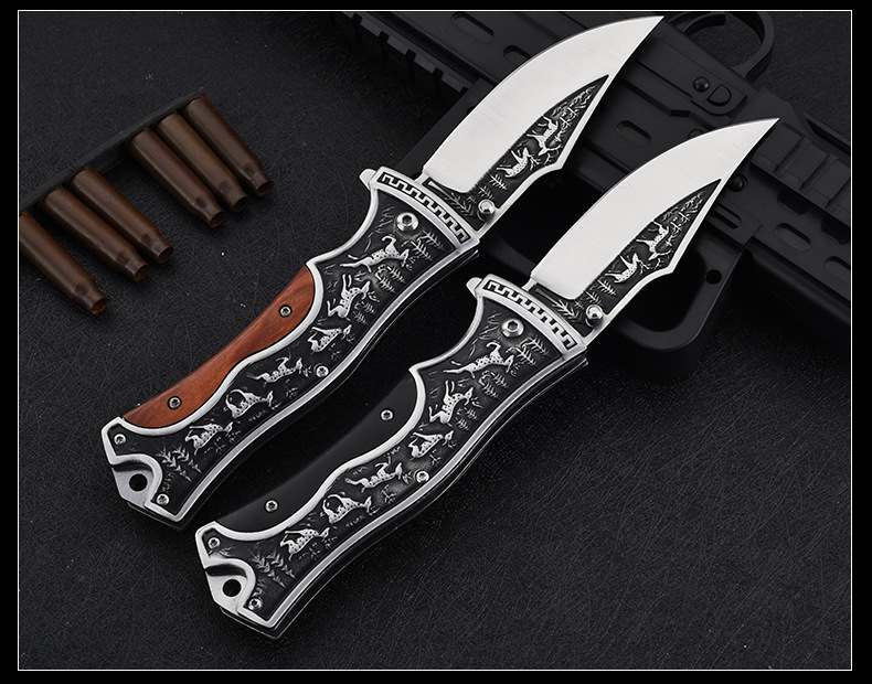 跨境哥伦比亚高硬度折叠刀野营战术户外刀具露营登山刀具户外折刀