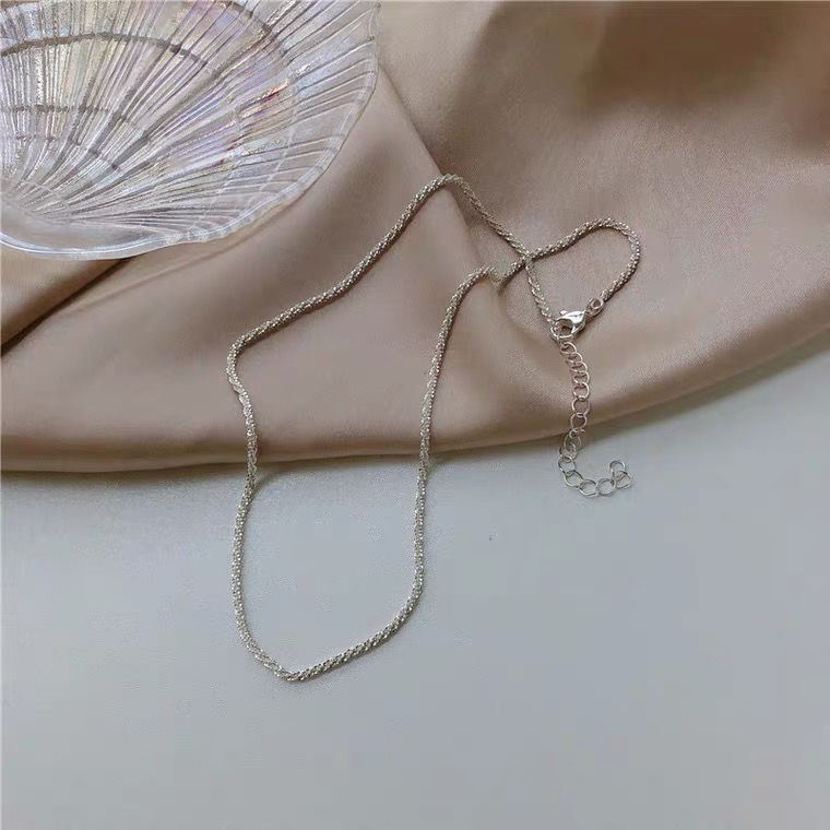 Sparkling Necklace Special Interest Light Luxury Silver Clavicle Chain Cold Ins Style Starry Sweet Cool Style All-Match Accessories