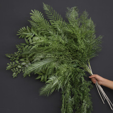 仿真绿植森系婚礼堂花材婚庆仿真吊顶花叶背景花排塑料绿色插花