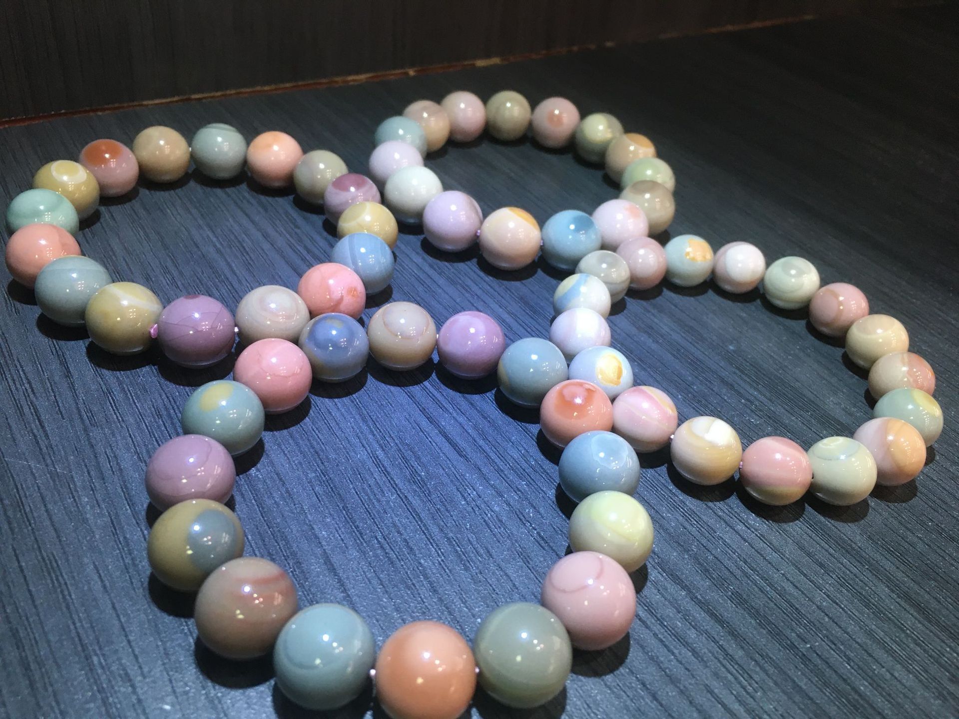 阿拉善玛瑙圆珠手链 满肉色阿拉马卡龙莫兰迪糖豆奶昔色 厂家直销