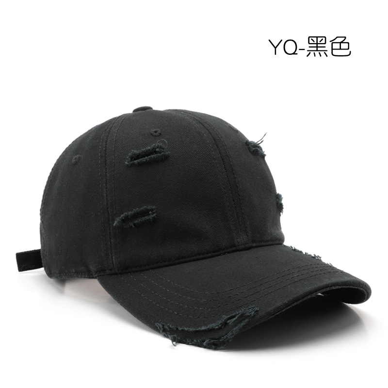 Korean Style Personalized Women's Spring and Autumn Solid Color Light Board Water Washed Hole Peaked Cap Outdoor Men's Sports Sun Protection Sun-Proof Baseball Cap