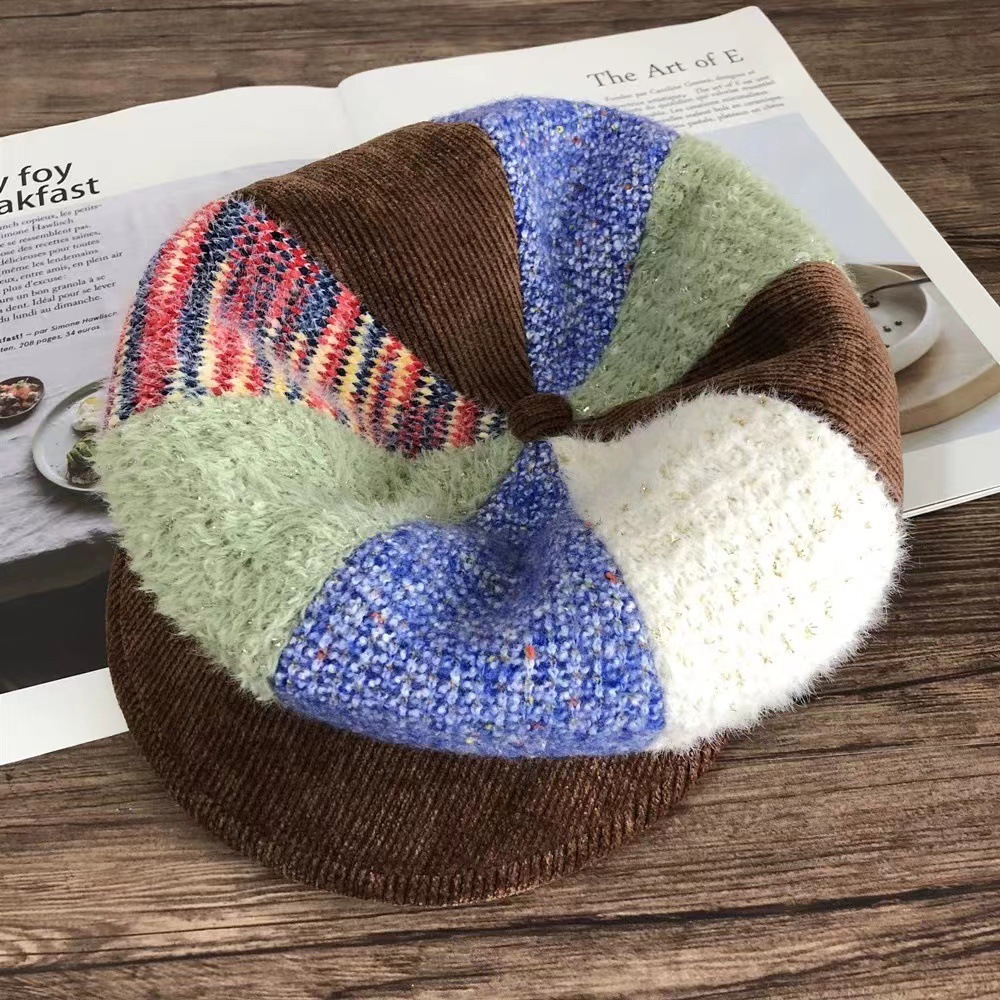 惠希/日系鸭舌贝雷帽秋冬季节保暖遮脸可折叠百搭盆帽春秋潮帽子