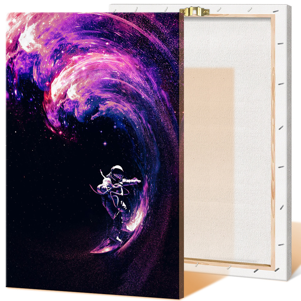 跨境货源lazada wish代发宇宙宇航员冲浪艺术帆布装饰创意绘画