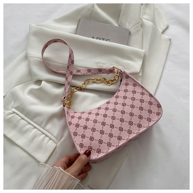 2023 New Special-Interest Design Floral Selenodont Bag Women's High-Grade All-Match Shoulder Underarm Bag Commuter Chain Bag