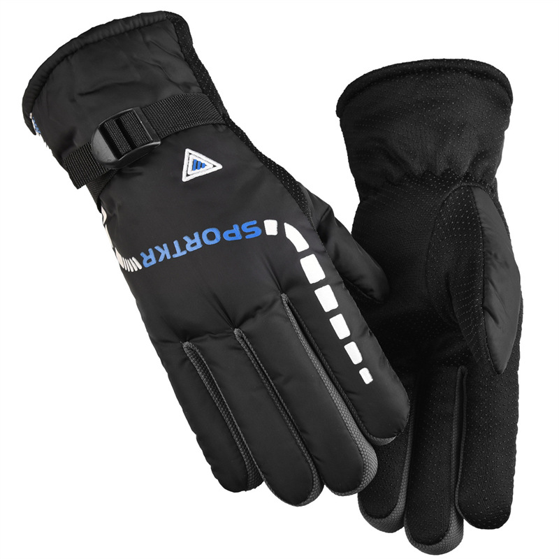 Winter Gloves Warm Men's Fleece-lined Stall Sports Ski Gloves Outdoor Riding Electric Car Motorcycle