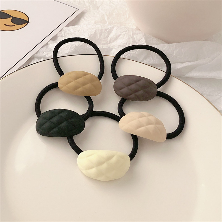 Milk Coffee Color Series Acrylic Semicircle Highly Elastic Rubber Band Hair Ring Hair Rope Ponytail Hair String Hair Accessories for Women