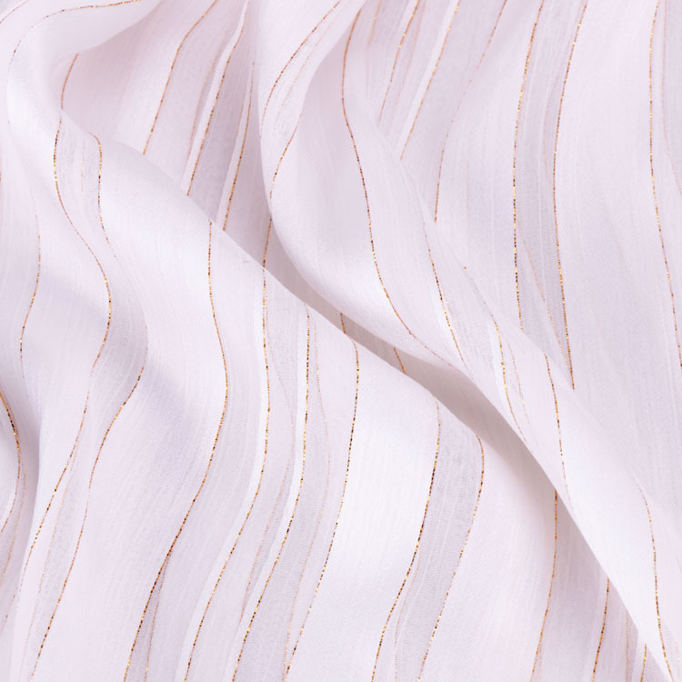 金丝雪纺面料 75d印花条纹金丝条子雪纺布 金丝雪纺纱连衣裙面料