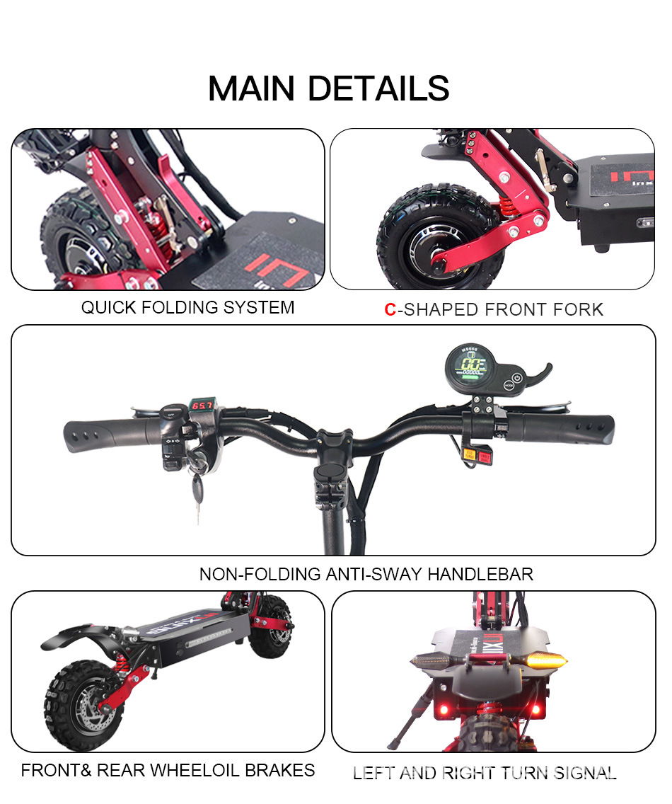 European Warehouse Delivery 60v5600w Electric Scooter V5 Electric High-Speed off-Road Double Drive Scooter High Power