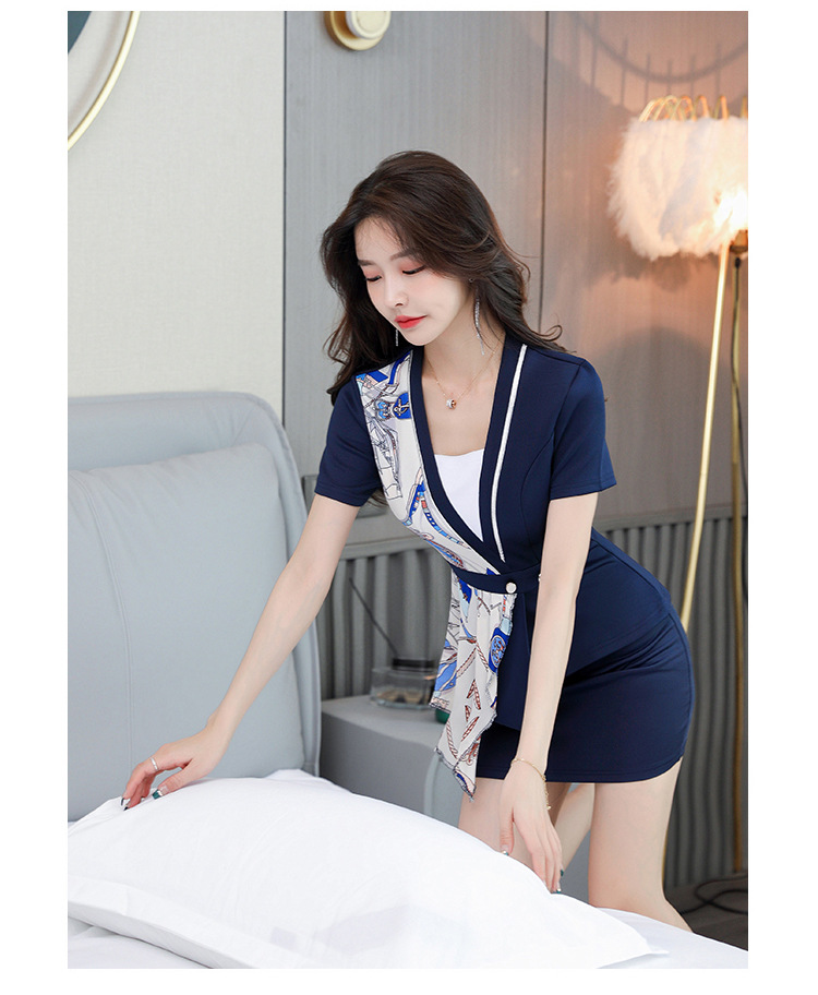 足疗店足浴水疗技师工作服美容spa养生会所气质修身高端套装短裙