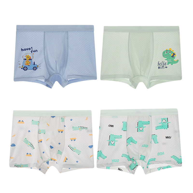 Boys' Underwear Ice Silk Summer Children's Boxer Mesh Thin Big and Small Children Boxer Shorts Baby Boy