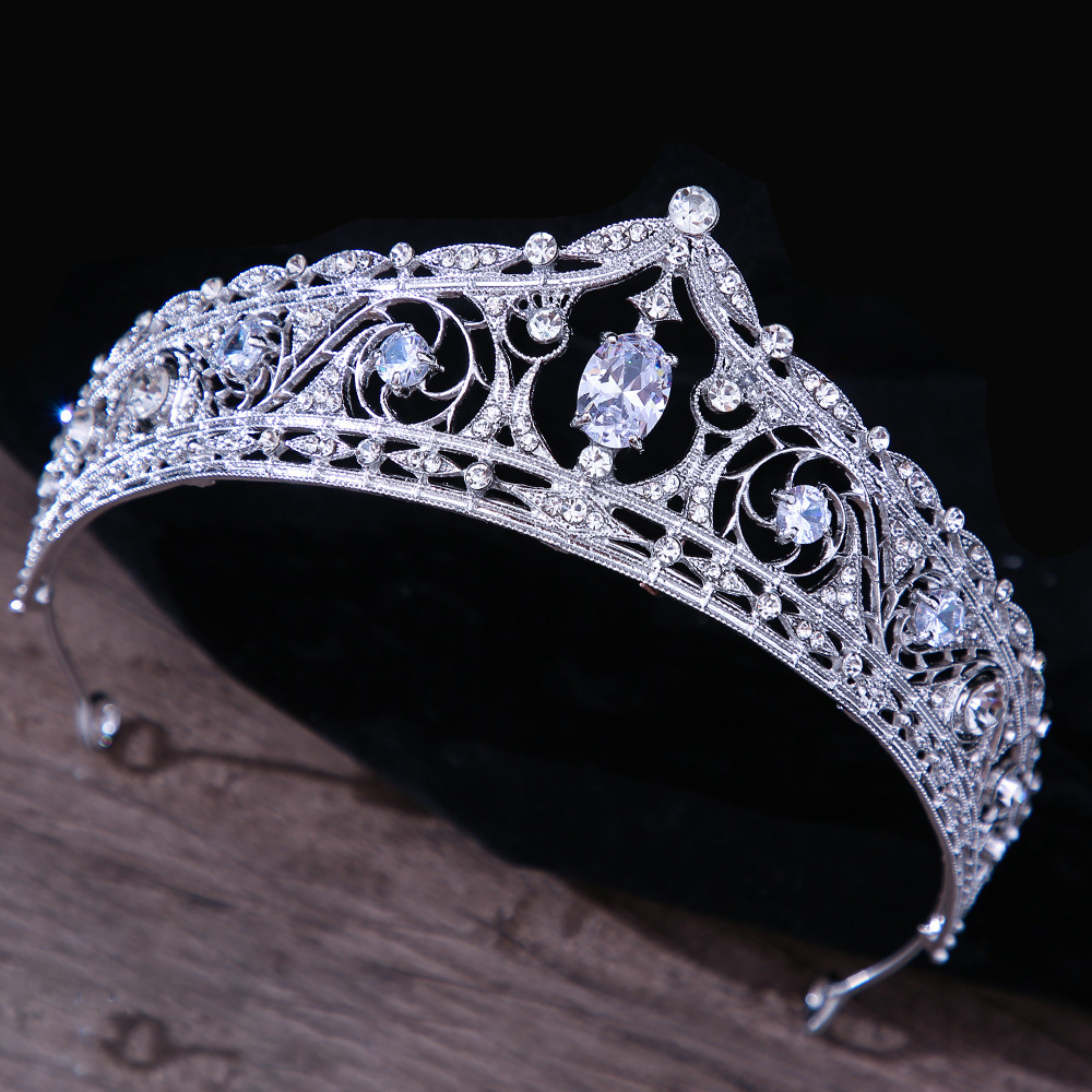 Bridal Headdress European Princess Birthday Rhinestone Zircon Wedding Dress Crown Bridal Adult Ceremony Dress Headdress Hair Accessories