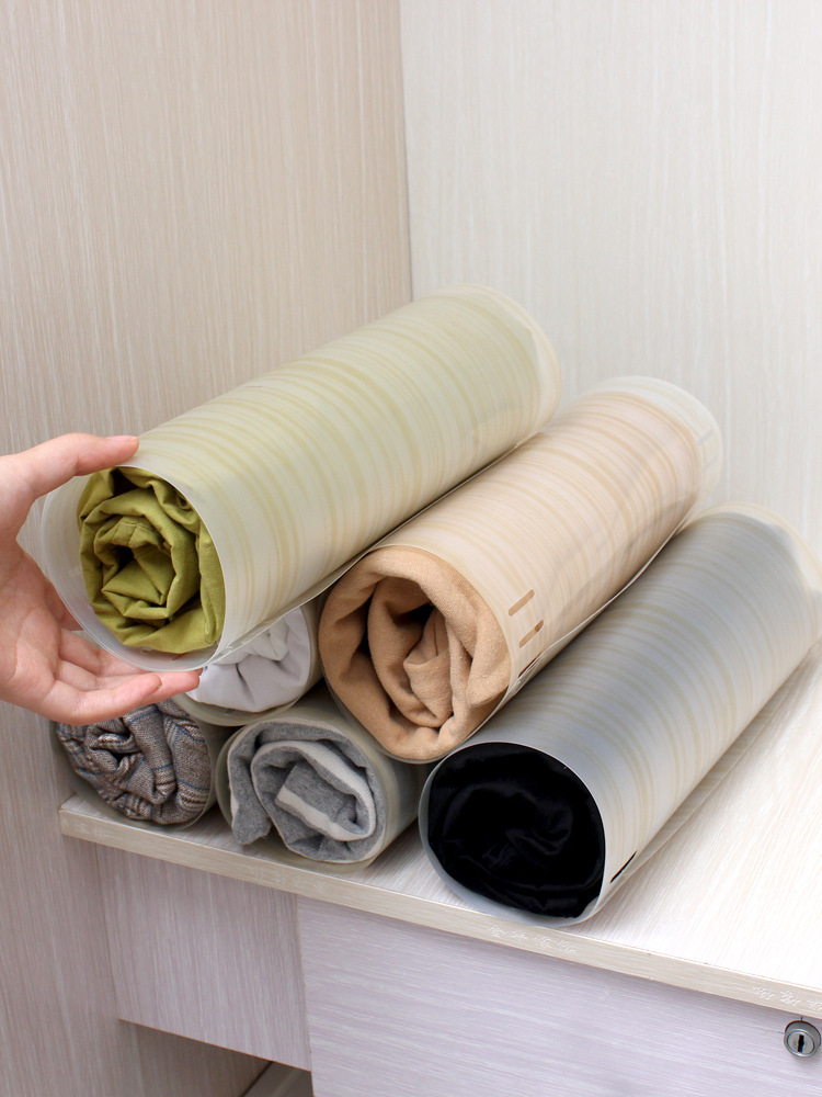 卷衣服衣柜收纳整理短袖t恤衬衫裤子韩国懒人叠衣服神器折衣板ins