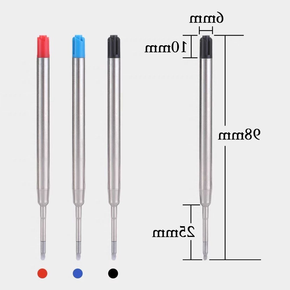 旋转圆珠笔芯金属螺纹直插宝珠笔芯签字笔芯水晶笔芯44铁笔芯