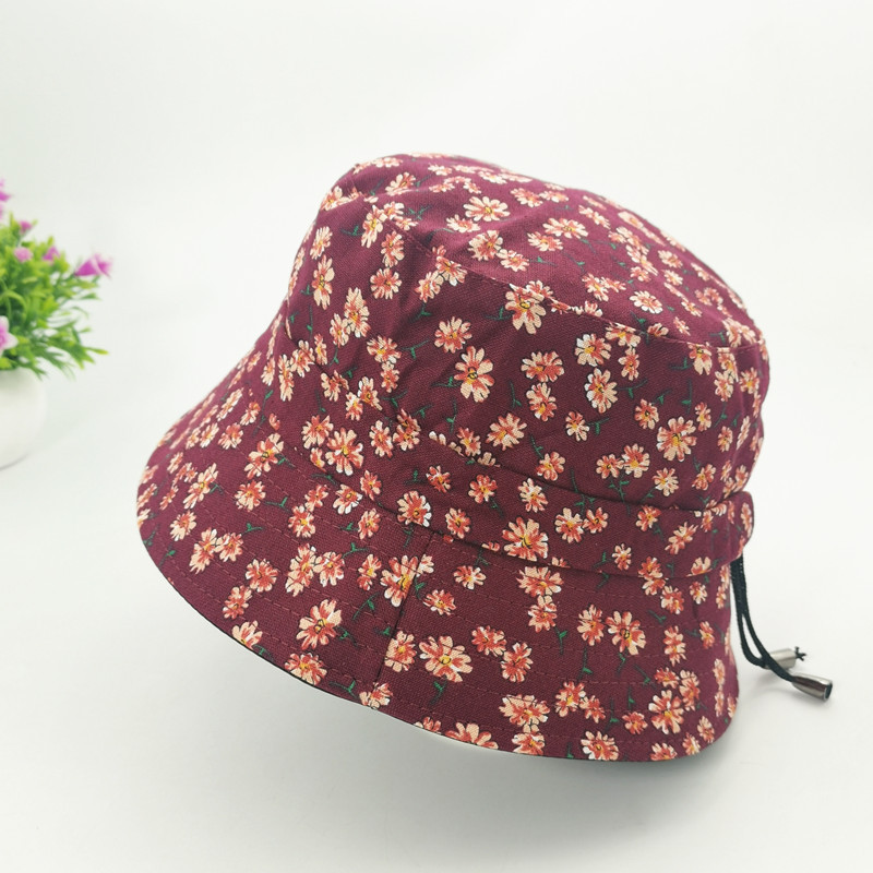春秋季女帽花布老太太盆帽可折叠休闲帽太阳帽印花布妈妈帽礼帽