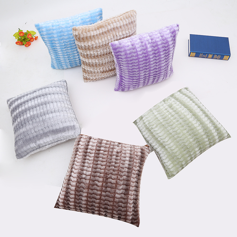 Two-Tone Plush Cut Flower Pillow Cover Comfortable Plush Sofa Pillow Case Cushion Cover without Core Manufacturer